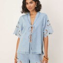 エイソス ASOS asos ASOS DESIGN ソフトデニムクロシェトップ(ミッドウォッシュブルー) トップス レディース 女性 インポートブランド 小さいサイズから大きいサイズまで