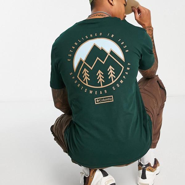 コロンビア Columbia Columbia Tillamook バックプリント T シャツ、スプルース グリーン ASOS 限定 トップス メンズ 男性 インポートブランド 小さいサイズから大きいサイズまでのサムネイル
