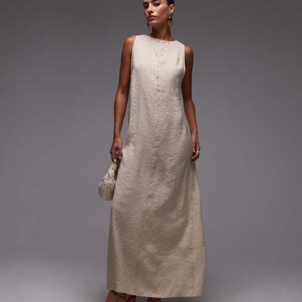 トップショップ Topshop TOPSHOP トップショップのハイネック、オープンバック、チャックオン、キュプ..