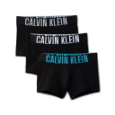 カルバンクライン Calvin Klein カルバン・クライン インテンス パワー 3パック トランクス(ブラック、ブルー/グレーのウエストバンド付き) 下着 メンズ 男性 インポートブランド 小さいサイズから大きいサイズまで