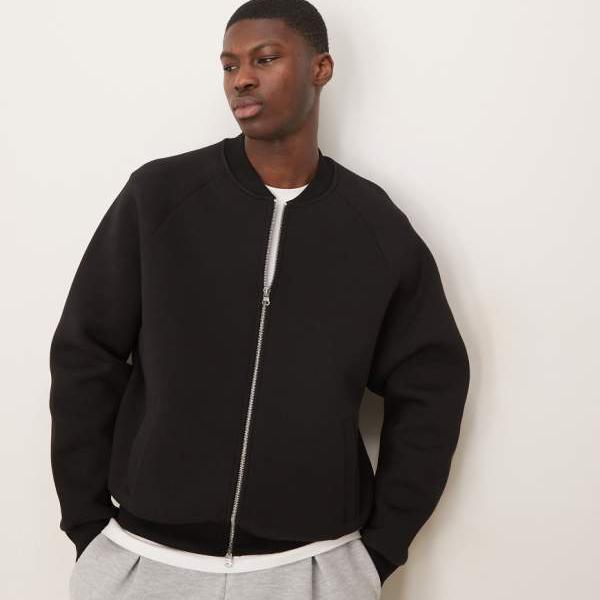 エイソス ASOS asos ASOS DESIGN オーバーサイズ ヘビーウェイト スキューバ ボンバージャケット(ブラック) アウター メンズ 男性 インポートブランド 小さいサイズから大きいサイズまで