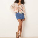 エイソス ASOS asos ASOS DESIGN シフォン ボヘミアン フリル ブラウス(花柄) トップス レディース 女性 インポートブランド 小さいサイズから大きいサイズまで