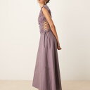 エイソス ASOS asos ASOS DESIGNのノースリーブミディドレス。シャーリングボディスとサイドレースアップ。トープカラー。 ワンピース レディース 女性 インポートブランド 小さいサイズから大きいサイズまで(4)