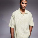 リバーアイランド River Island RIVER ISLAND リバーアイランドの花柄刺繍ポロシャツ(ライトグリーン) トップス メンズ 男性 インポートブランド 小さいサイズから大きいサイズまで
