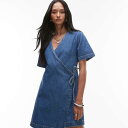 トップショップ Topshop TOPSHOP トップショップのブリーチデニムラップミニドレス ワンピース レディース 女性 インポートブランド 小さいサイズから大きいサイズまで