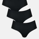 エイソス ASOS asos ASOS DESIGN 3枚セット VPLなし ヒップスターショートパンツ(ブラック) パンツ ボトム レディース 女性 インポートブランド 小さいサイズから大きいサイズまで