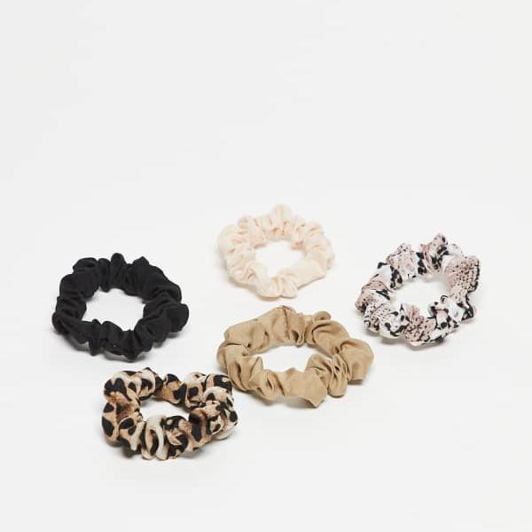 デザインビーdesignb DesignB DesignB London ニュートラルアニマル柄のルーシュシュ5個パック アクセサリー レディース 女性 インポ...