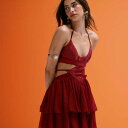 エイソス ASOS asos ASOS DESIGNのクロシェ編みとフェイクスエードのバストカットアウトミニドレス(ティアードスカート付き、ディープピンク) ワンピース レディース 女性 インポートブランド 小さいサイズから大きいサイズまで