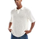 ジャックアンドジョーンズ Jack & Jones ジャック&ジョーンズの厚手クロシェポロ(クリーム色) トップス メンズ 男性 インポートブランド 小さいサイズから大きいサイズまで