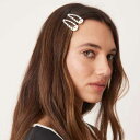 デザインビーdesignb DesignB DesignB Londonの黒と白の水玉模様のヘアクリップ4個パック アクセサリー レディース 女性 インポートブ...