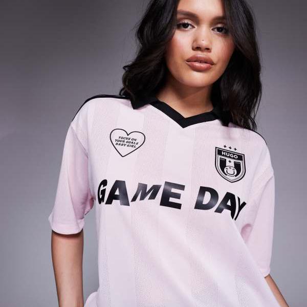 ヒューゴブルーのサッカーシャツ（ピンク） トップス レディース 女性 インポートブランド 小さいサイ