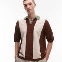 トップマン Topman TOPMAN トップマンのカラーブロックニットリビアポロ(セージ&ニュートラル) トップス メンズ 男性 インポートブランド 小さいサイズから大きいサイズまで