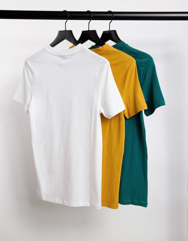 エイソス ASOS asos ASOS DESIGN3パックオーガニックマッスルフィットTシャツ トップス メンズ 男性 インポートブランド 小さいサイズから大きいサイズまで
