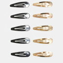 デザインビーdesignb DesignB DesignB London ゴールドとブラックのヘアクリップ 10 個パック アクセサリー レディース 女性 イン...