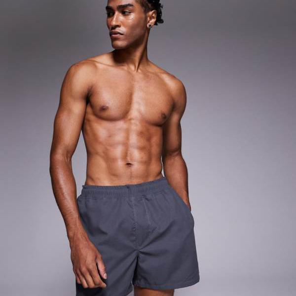 エイソス ASOS asos ASOS DESIGN ショート丈スイムショーツ(グレー) 水着 メンズ 男性 インポートブランド 小さいサイズから大きいサイズまで