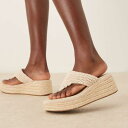 エイソス ASOS asos ASOS DESIGN トゥカンクロシェ編みトゥソングウェッジ ナチュラル 下着 レディース 女性 インポートブランド 小さいサイ...