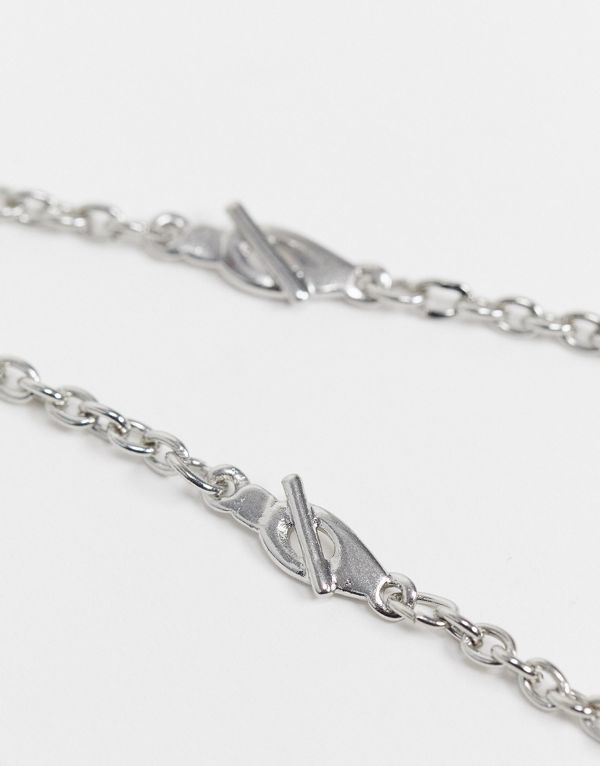 エイソス ASOS asos シルバートーンのクラスプディテールが施されたASOSDESIGNサングラスチェーン アクセサリー メンズ 男性 インポートブランド