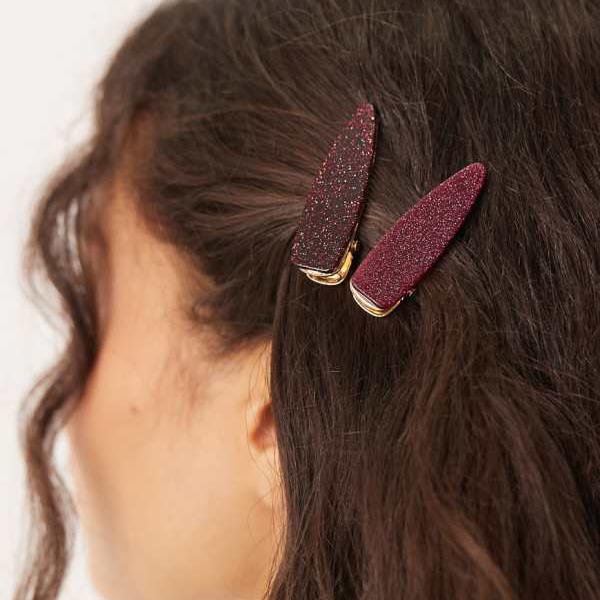 エイソス ASOS asos ASOS DESIGN ヘアクリップ 2個パック（キラキラプラムミックス） アクセサリー レ..