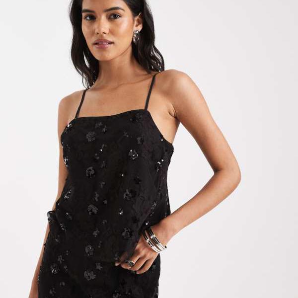 オンリー ONLY Only ONLY スパンコールディテールキャミソールコーデ（ブラック） トップス レディース..