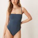 カルバンクライン Calvin Klein カルバン・クラインのネイビーのバンドゥ水着 水着 レディース 女性 インポートブランド 小さいサイズから大きいサイズまで