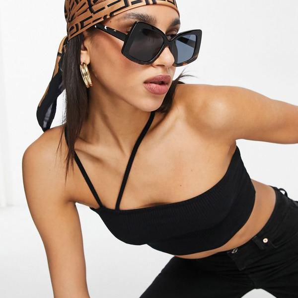 エイソス ASOS asos ASOSDESIGNリサイクルフレーム特大フレアスクエアサングラストートフェード レディース 女性 インポートブランド