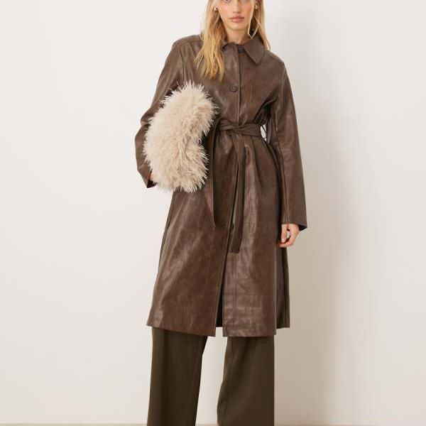 ヴィラ Vila ヴィラのロングコート（ブラウン） アウター レディース 女性 インポートブランド 小さいサイズから大きいサイズまで(4)