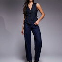 リバーアイランド River Island RIVER ISLAND リバーアイランドのディテールデニムウエストコート(ダークデニム) トップス レディース 女...