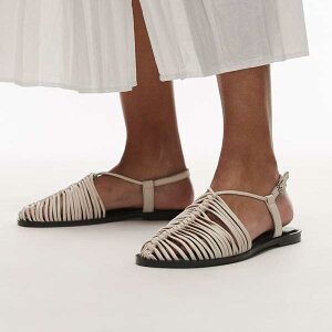 トップショップ Topshop TOPSHOP トップショップのエイダン ウィーブ タイアップ フラットシューズ(オフホワイト) 靴 レディース 女性 インポートブランド 小さいサイズから大きいサイズまで