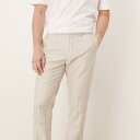 エイソス ASOS asos ASOS DESIGN スマート スリムフィット リネン混紡 パンツ(クリーム色のピンストライプ) パンツ ボトム メンズ 男性 インポートブランド 小さいサイズから大きいサイズまで
