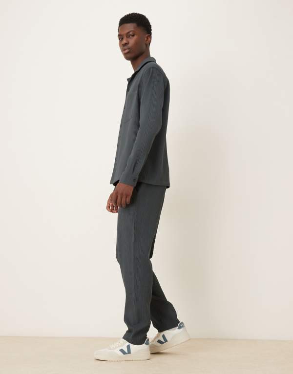 エイソス ASOS asos ASOS DESIGN コーデュロイ プリーツ テーパード トラウザーズ（グレー） パンツ ボトム メンズ 男性 インポートブランド 小さいサイズから大きいサイズまで