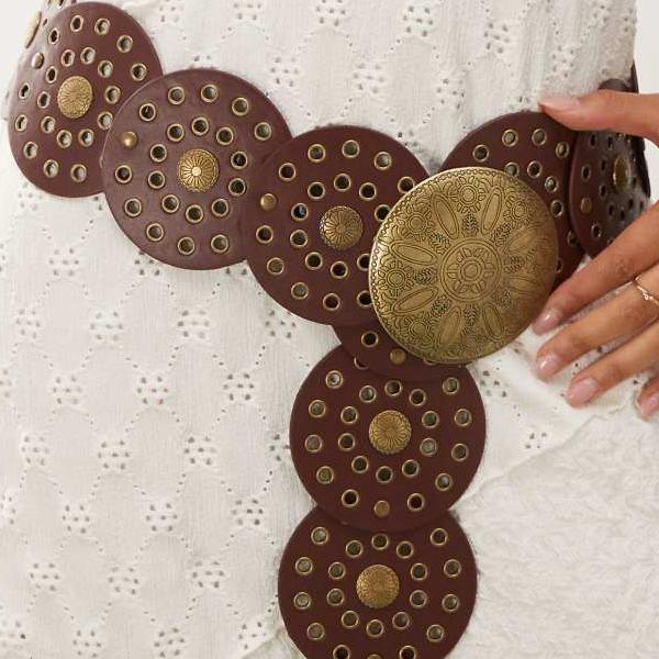 リクレイムドヴィンテージ Reclaimed Vintage 再生ヴィンテージ ディスクベルト(ブラウン) ベルト レディース 女性 インポートブランド