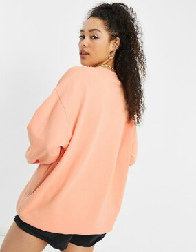 エイソス ASOS asos ASOSDESIGNオーガニックコットンオーバーサイズスウェットシャツオレンジ トップス レディース 女性 インポートブランド 小さいサイズから大きいサイズまで