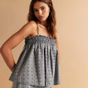 エイソス ASOS asos ASOS DESIGN シャーリング ブロデリー キャミソール トップス コーデ ウォッシュドグレー トップス レディース 女性 インポートブランド 小さいサイズから大きいサイズまで(4)