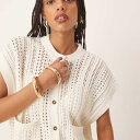 エイソス ASOS asos ASOS DESIGN ニット ポインテール クルーネック ボックス型ウエストコート(クリーム色) トップス レディース 女性 イ...