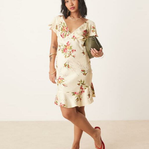 エイソス ASOS asos ASOS DESIGN 花柄プリントのプチフラッタースリーブミニドレス ワンピース レディース 女性 インポートブランド 小さいサイズから大きいサイズまで エイソス ASOS asos ASOS DESIGN 花柄プリントのプチフラッタースリーブミニドレス ワンピース レディース 女性 インポートブランド 小さいサイズから大きいサイズまで