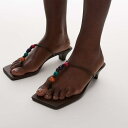 トップショップ Topshop TOPSHOP トップショップのアーヴィン トウ トング キトンヒール(ビーズ付き、チョコレート) 下着 レディース 女性 イン...