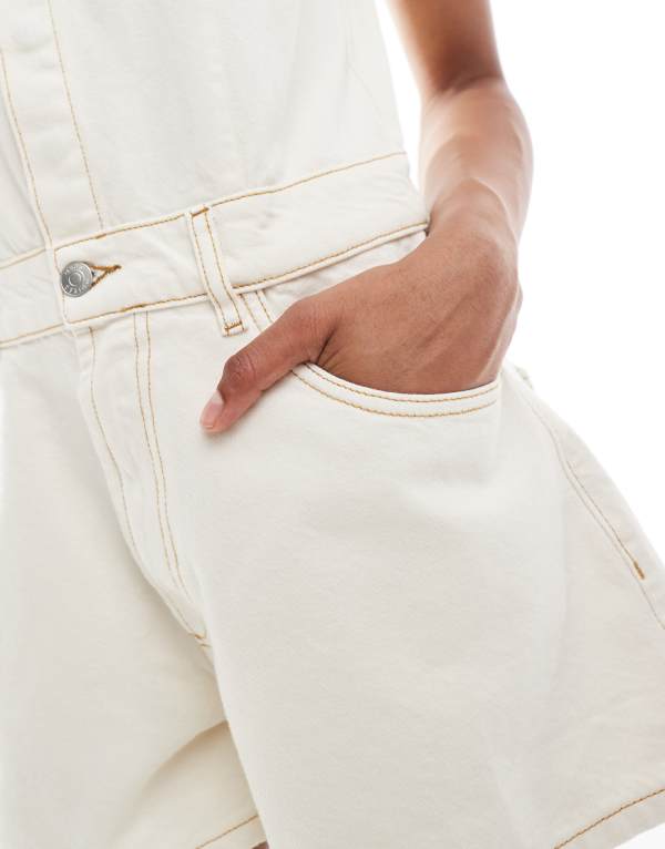 エイソス ASOS asos ASOS DESIGN デニム Aライン プレイスーツ（エクリュ） オールインワン レディース 女性 インポートブランド 小さいサイズから大きいサイズまで