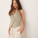 エイソス ASOS asos ASOS DESIGNのアシンメトリーウエストコートトップ(セージ) トップス レディース 女性 インポートブランド 小さいサイズ...