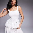 エイソス ASOS asos ASOS DESIGN アンジー コットンポプリン ブロデリー ビーチキャミソール(クリーム色) トップス レディース 女性 インポートブランド 小さいサイズから大きいサイズまで(4)