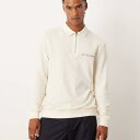 エイソス ASOS asos ASOS DESIGNのクォータージップスウェットシャツ(襟と胸にプリント、エクリュ) トップス メンズ 男性 インポートブランド 小さいサイズから大きいサイズまで