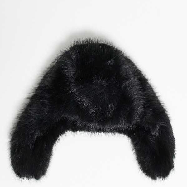 リクレイムドヴィンテージ Reclaimed Vintage 再生ヴィンテージの黒のファクスファーを使用したユニセ..