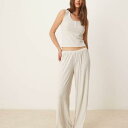 エイソス ASOS asos ASOS DESIGN ミックス&マッチ リブパンツ(ベージュ) ボトム パンツ レディース 女性 インポートブランド 小さいサイズから大きいサイズまで