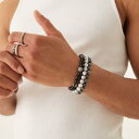 エイソス ASOS asos ASOS DESIGN 3個パック ビーズブレスレットセット(モノクロームトーン) アクセサリー メンズ 男性 インポートブランド