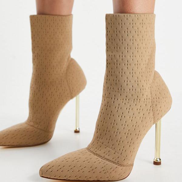 シミ SIMMI Simmi London Simmi LondonShaeソックスブーツゴールドヒールベージュ 靴 レディース 女性 インポートブランド 小さいサイズから大きいサイズまで