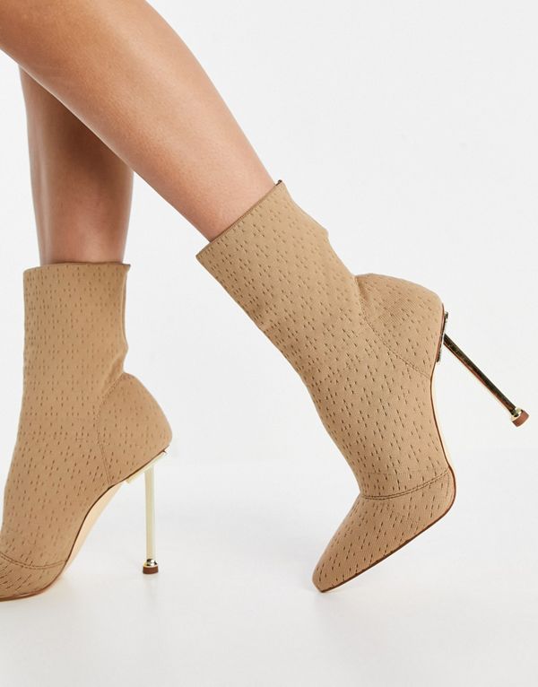 シミ SIMMI Simmi London Simmi LondonShaeソックスブーツゴールドヒールベージュ 靴 レディース 女性 インポートブランド 小さいサイズから大きいサイズまで
