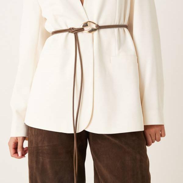 エイソス ASOS asos ASOS DESIGN ウエスト＆ヒップループディテールベルト（チョコレート色、ゴールドバックル付き） ベルト レディース 女性 インポートブランド