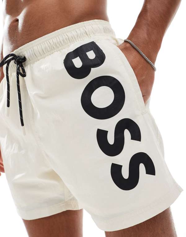 ボス オクトパス ロゴ スイムショーツ（ベージュ） 水着 メンズ 男性 インポートブランド 小さいサイズから大きいサイズまで