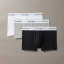 カルバンクライン Calvin Klein カルバン・クライン アイコン コットン ストレッチ 3パック ローライズ トランクス ホワイト グレー ブラック アンダーウェア 下着 メンズ 男性 インポートブランド(4)