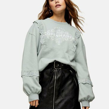 トップショップ Topshop TOPSHOP セージのトップショップコペンハーゲンレーススウェットシャツ トップス レディース 女性 インポートブランド 小さいサイズから大きいサイズまで