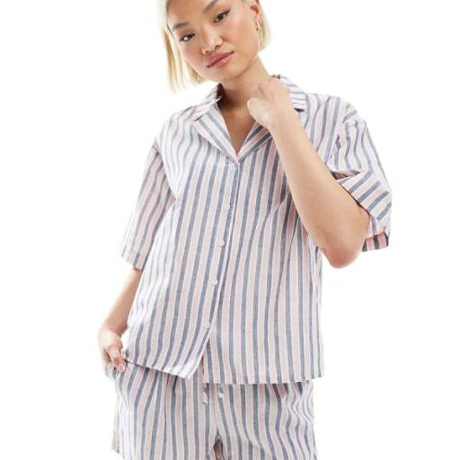 ピンクとブルーの擦り切れたコーデストライプビーチシャツ レディース 女性 インポートブランド 小さいサイズから大きいサイズまで ピンクとブルーの擦り切れたコーデストライプビーチシャツ レディース 女性 インポートブランド 小さいサイズから大きいサイズまで